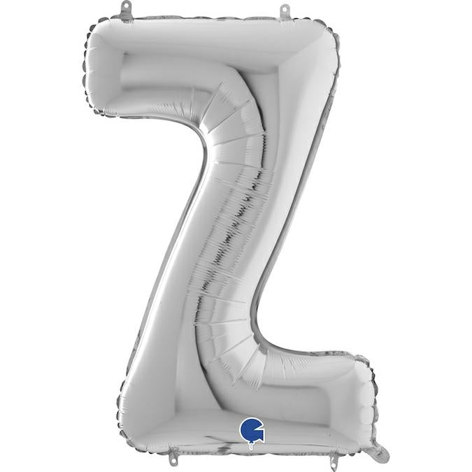 XL Buchstaben Ballon silber Z (mit Helium) - Buchstaben Ballon silber
