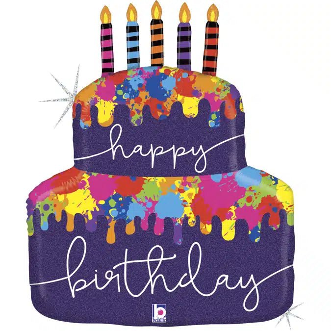 XL Cake Happy Birthday Ballon (mit Helium gefüllt) - Supershape helium