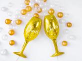 XL Champagner Glas Cheers gold Ballon (mit Helium gefüllt) - Supershape helium