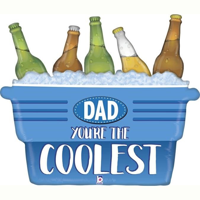 XL Dad you're the Coolest / Daddy Papi Ballon (mit Helium gefüllt) - Special message helium rund