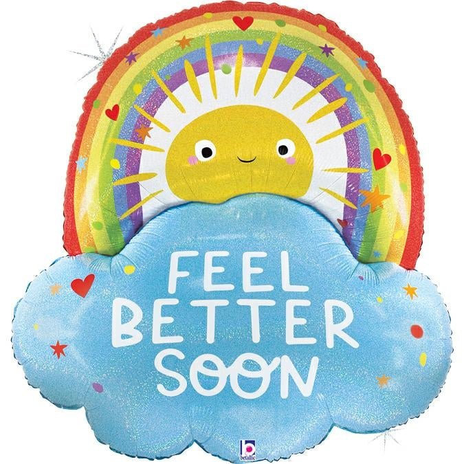XL Feeling Better Soon Regenbogen Ballon (mit Helium gefüllt) - Supershape helium