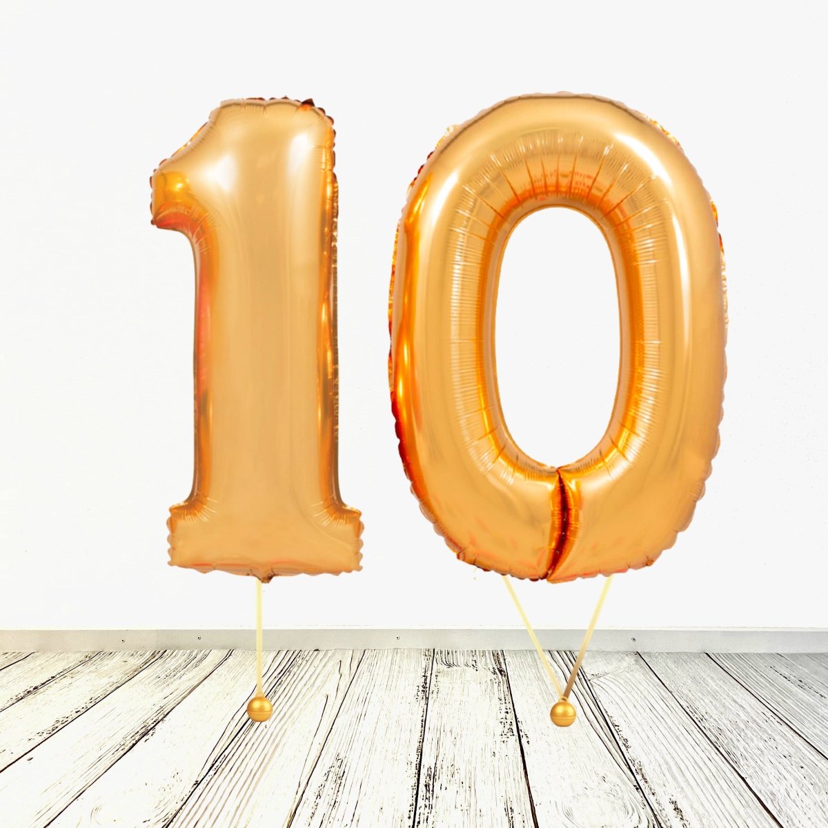 Ballon XL doré numéro 10 (rempli d'hélium) –
