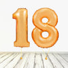 Ballon XL Or Chiffre 18 (Rempli d'Hélium) 