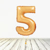 Ballon numéro 5 doré XL (rempli d'hélium) 