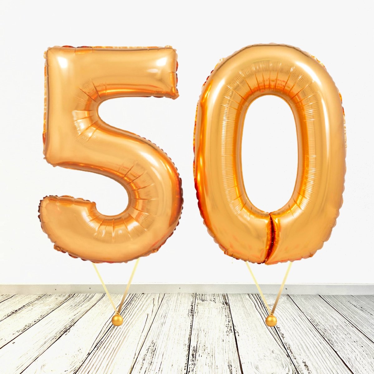 Ballon 50 chiffres dorés XL (rempli d'hélium) –