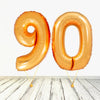 XL Gold Zahlen 90 Ballon (mit Helium gefüllt)