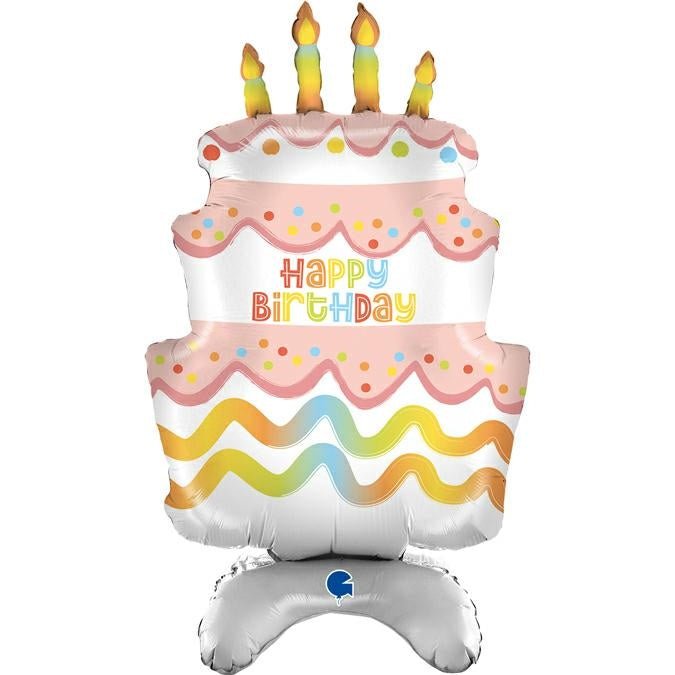 XL Happy Birthday AirLoonz Ballon (zum selber aufblasen mit Luft) - Airloonz