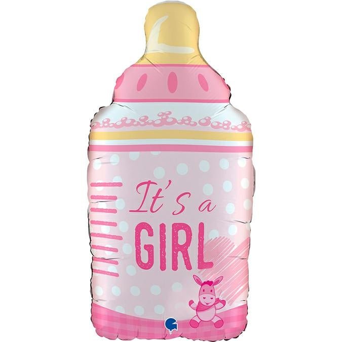 XL It's a Girl Flasche Ballon (mit Helium gefüllt) - Supershape helium