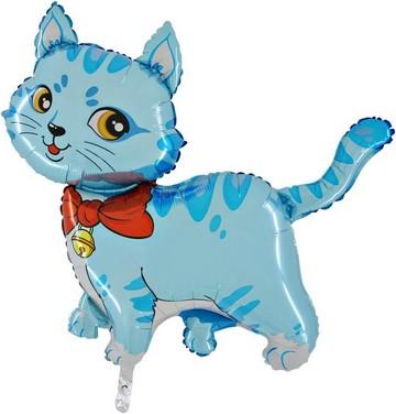 XL Katze Blau Ballon (mit Helium gefüllt) - Supershape helium