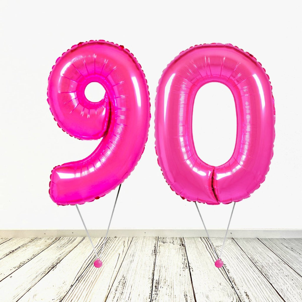 XL Pink (Fuchsia) Zahlen 90 Ballon (mit Helium gefüllt) - Zahlen Ballon Pink Helium
