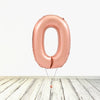 XL Rosegold Zahlen 0 Ballon (mit Helium gefüllt)