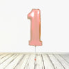 XL Rosegold Zahlen 1 Ballon (mit Helium gefüllt)
