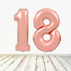 Ballon numéro 18 XL en or rose (rempli d'hélium) 