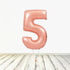 Ballon numéro 5 XL en or rose (rempli d'hélium) 
