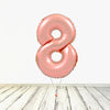 Ballon numéro 8 XL en or rose (rempli d'hélium) 
