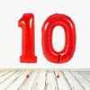 Ballon XL rouge numéro 10 (rempli d'hélium) 