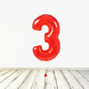 Ballon XL rouge numéro 3 (rempli d'hélium) 