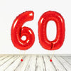 Ballon XL rouge numéro 60 (rempli d'hélium) 