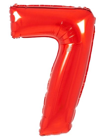 XL Rot Zahlen 7 Ballon (mit Helium gefüllt) - Zahlen Ballon rot Helium