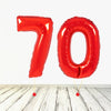 Ballon XL Chiffres Rouges 70 (Rempli d'Hélium) 