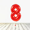Ballon XL rouge numéro 8 (rempli d'hélium) 