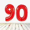 XL Rot Zahlen 90 Ballon (mit Helium gefüllt)