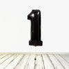 XL Black Numbers 1 balloon (filled with helium) 
