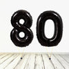 XL Black Numbers 80 Balloon (Filled with Helium) 