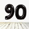 XL Schwarz Zahlen 90 Ballon (mit Helium gefüllt)