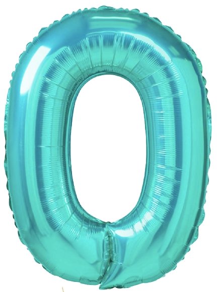 XL Tiffany Zahlen 0 Ballon (mit Helium gefüllt) - Zahlen Ballon Tiffany Helium
