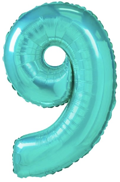 XL Tiffany Zahlen 9 Ballon (mit Helium gefüllt) - Zahlen Ballon Tiffany Helium