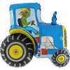 Ballon tracteur XL bleu (rempli d'hélium) 