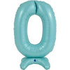 Ballon numéro XL bleu pastel 0 à monter (sans hélium) 