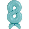 Ballon numéro XL Bleu Pastel 8 à monter (sans hélium) 