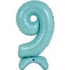 Ballon numéro XL bleu pastel 9 à monter (sans hélium) 