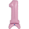 Ballon numéro XL rose pastel 1 à monter (sans hélium) 