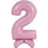 Ballon numéro XL rose pastel 2 à monter (sans hélium) 
