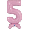 Ballon numéro XL rose pastel 5 à monter (sans hélium) 