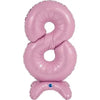 XL Zahlen Ballon Pastel Rosa 8 zum Aufstellen (ohne Helium)