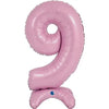 Ballon numéro XL rose pastel 9 à monter (sans hélium) 