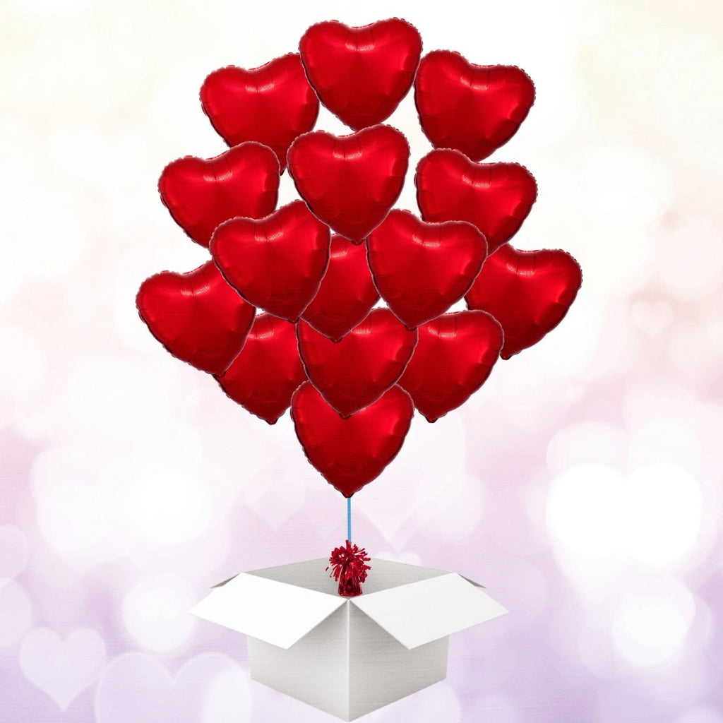 XXL Herz rot Ballon Bouquet (mit Helium gefüllt) - Liebe Bouquet