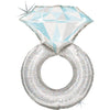 Ballon de demande en mariage bague XXL en argent (rempli d'hélium) 