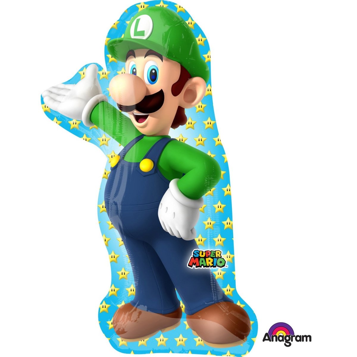 Ballon XXL Super Mario Luigi (rempli d'hélium) –