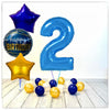 Zahlen Ballon Birthday Blau 2 Bouquet (mit Helium gefüllt)