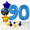 Zahlen Ballon Birthday Blau 90 Bouquet (mit Helium gefüllt)