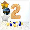 Numéros ballon anniversaire or 2 bouquet (rempli d'hélium) 
