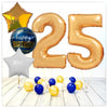 Nombre Ballon Anniversaire or 25 Bouquet (rempli d'hélium) 