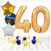 Number Balloon Birthday gold 40 Bouquet (filled with helium) 