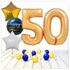 Nombre Ballon Anniversaire or 50 Bouquet (rempli d'hélium) 