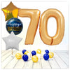 Nombre Ballon Anniversaire or 70 Bouquet (rempli d'hélium) 